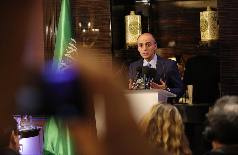 Saudi foreign minister Adel Al Jubeir speaks at a press conference in Paris on December 15, 2015. Christophe Ena/AP Photo