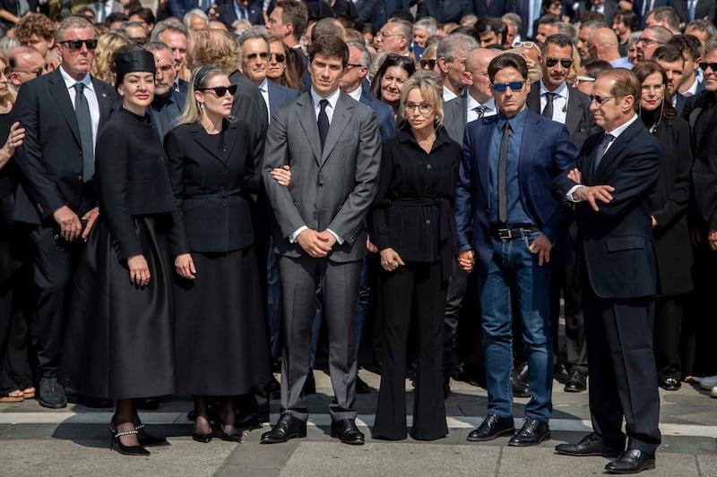 Silvio Berlusconi's children with his brother Paolo during his funeral in Italy. AP
