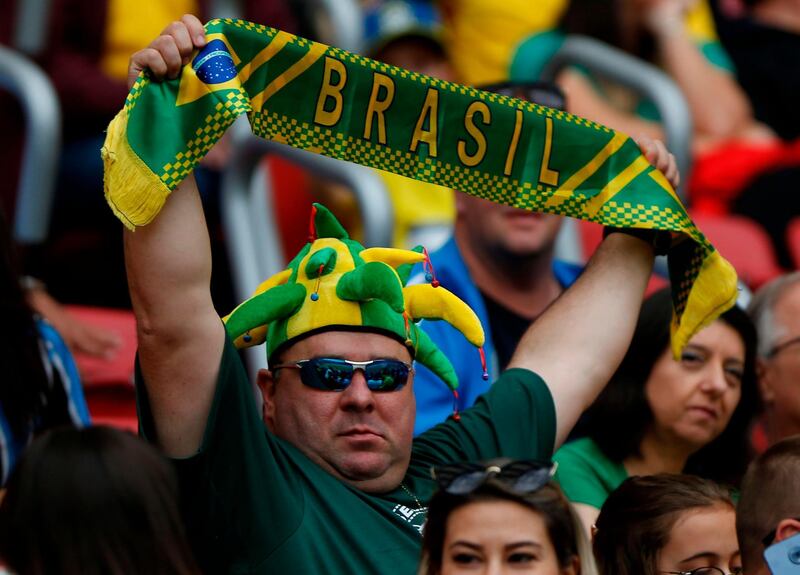 A Brazil fan cheers before a friendly match against Honduras at the Beira Rio Stadium in Porto Alegre on June 9, 2019. AFP