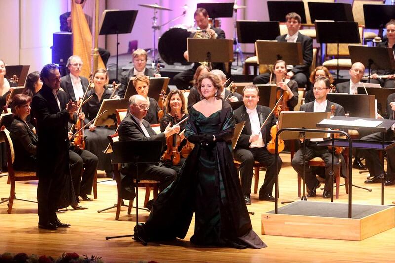 The American soprano Renée Fleming with the Dresden Philharmonic, conducted by Sascha Goetzel, at the Abu Dhabi Festival 2014. Fatima Al Marzooqi / The National / March 23 / 2014