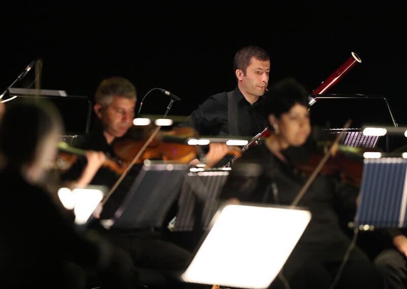 The Armenian State Symphony Orchestra during 'Joker: Live in Concert'  on Tuesday at the Dubai Opera.