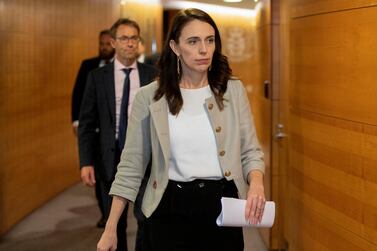 New Zealand Prime Minister Jacinda Ardern walks to a press conference in Wellington, New Zealand, Friday, Aug. 14, 2020. AP