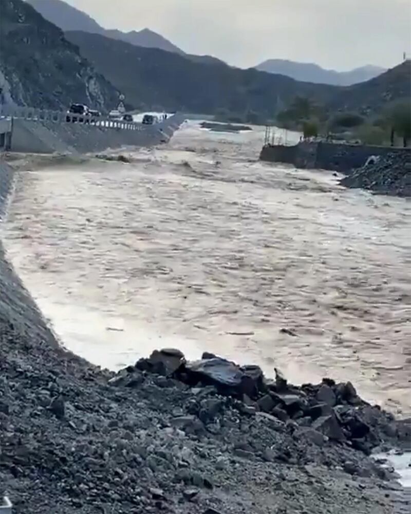 Wadi al-Ajili suffered heavy rainfall. Courtesy Twitter/ @Storm_centre