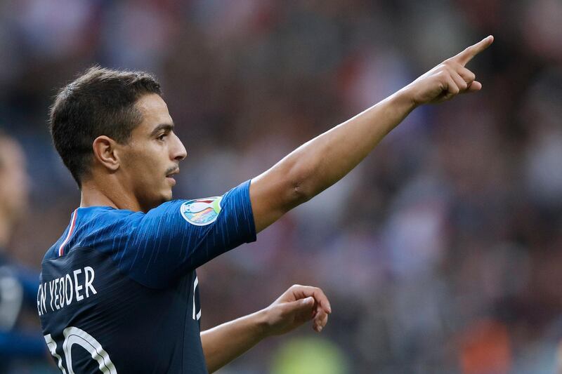 France's Wissam Ben Yedder celebrates. EPA