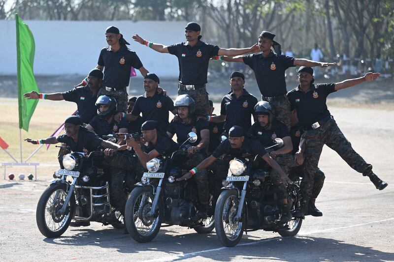 More stunts from the Railway Protection Force. AFP