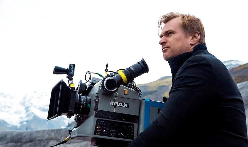 Christopher Nolan on the set of his previous film Inception. Courtesy Stockwell Communications