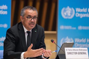 WHO Director General Tedros Adhanom Ghebreyesus underlined the importance of expanding vaccine production. AFP