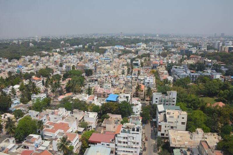 An aerial view of Bangalore, which is now officially known as Bengaluru. The IT hub is one of the fastest-growing cities in Asia, with a population that has mushroomed to 10 million people. Rosemary Behan