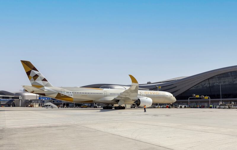 Etihad Airways operated its first flight from the new terminal to India's capital on Tuesday. Photo: Etihad