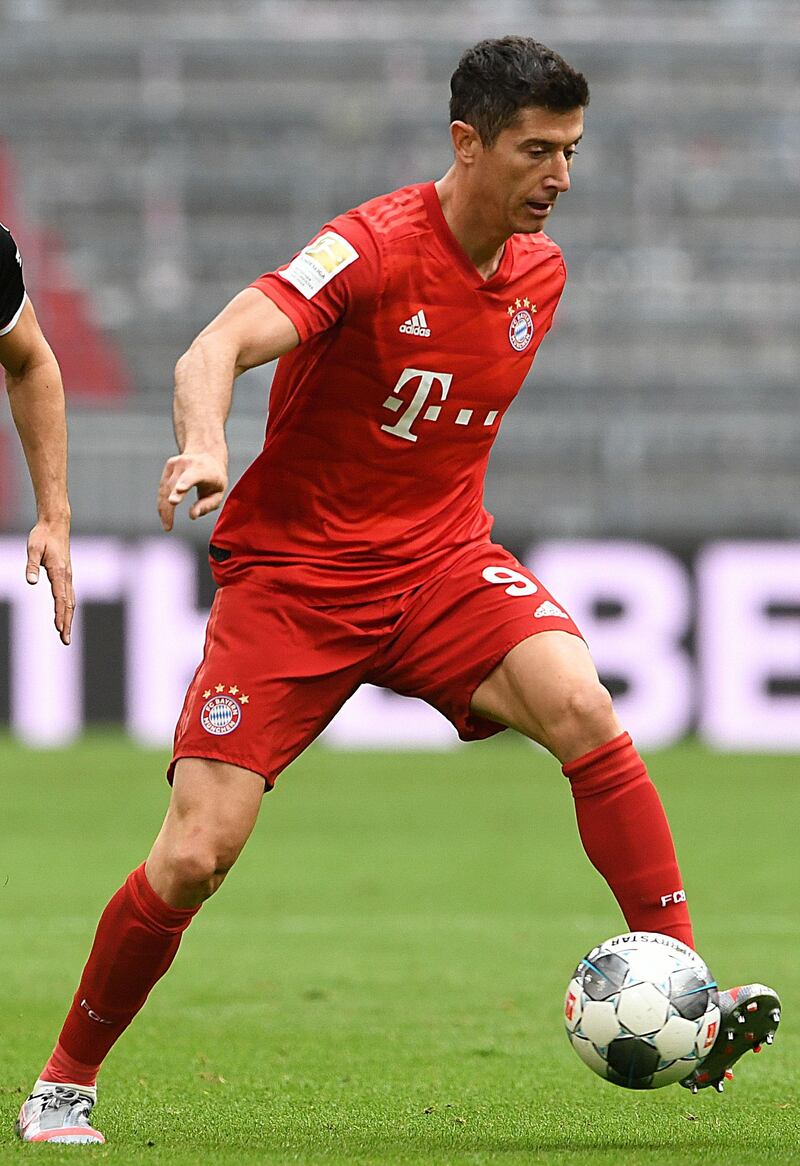 Bayern Munich's Robert Lewandowski scored twice against Fortuna Duesseldorf. AFP