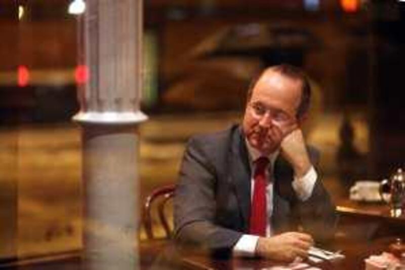 New York State Senate candidate, Jonathan Tasini, at a west village cafe in New York City.
Photo by Michael Falco