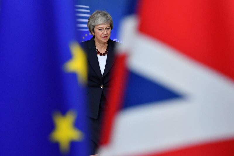 UK  Prime Minister Theresa May arrives at the European Council in Brussels, Belgium. AFP