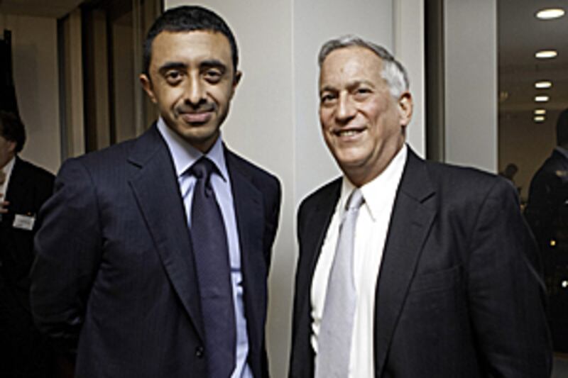 Sheikh Abdullah bin Zayed, Foreign Minister, meets Walter Isaacson, the president of the Aspen Institute.