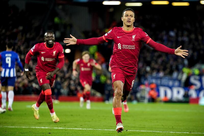 GROUP B: Novmeber 24, 2021 - Liverpool 2 (Thiago 52', Salah 70') Porto 0. Klopp said: "We could have done better and been more calm in the first half but we were a bit hectic. That is not unusual when you put a team out that has not played together a lot. Thiago's goal, wow! It is so important, so many good things happened tonight." EPA