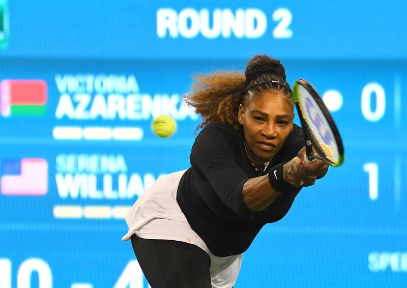 Serena Williams of the United States defeated Belarusian Victoria Azarenka during their second-round match at Indian Wells. Reuters