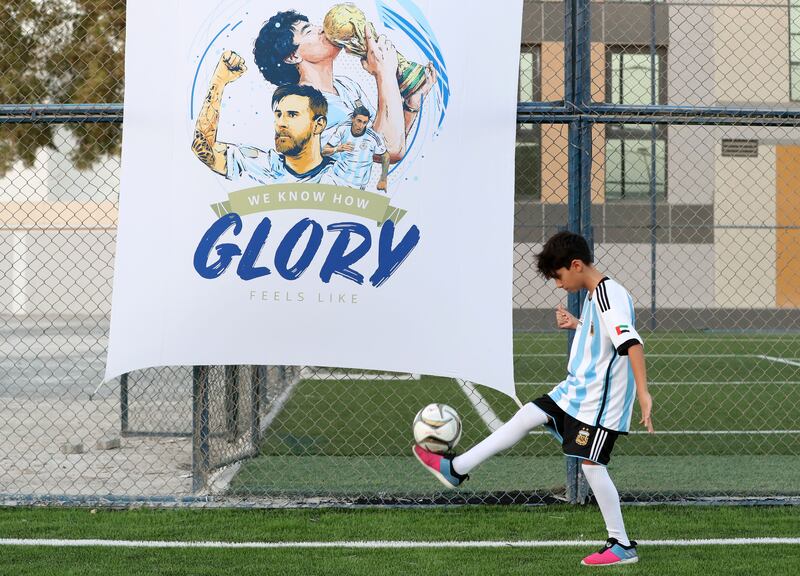 Diego Maradona's family officially opened an Argentina Football Academy in Al Qusais, Dubai. Chris Whiteoak / The National