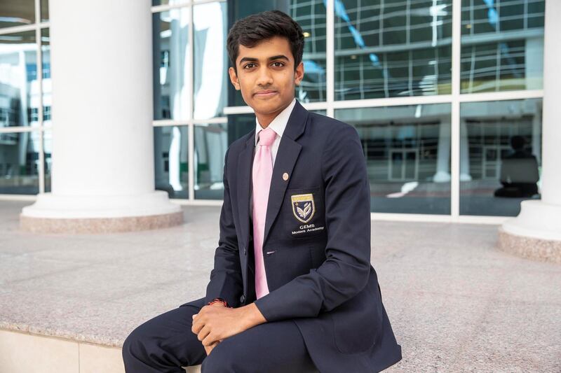 DUBAI, UNITED ARAB EMIRATES. 13 FEBRUARY 2019.  Varun Nayanar (16) has been chosen to play for India’s national under 19 cricket team. He has now applied for the Rahhal Programme (Dubai's personalised education programme). Varun will fly out to India this Thursday to play in the India vs South Africa cricket match. (Photo: Antonie Robertson/The National) Journalist: Anam Rizvi. Section: National.