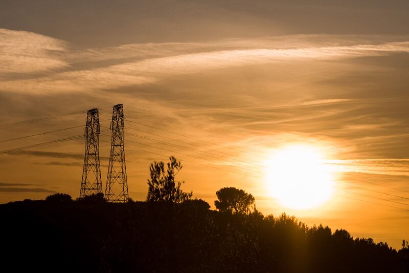 High-voltage electricity transmission towers in the northern districts of Marseille, France. Bloomberg