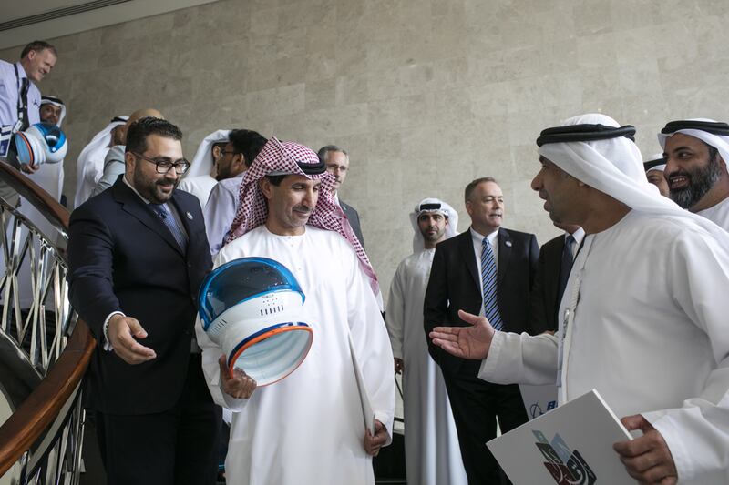 Dr Mohammed Al Ahbabi, Director General of the UAE Space Agency at the launch of The National Space Programme in Abu Dhabi. Silvia Razgova for The National