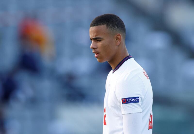 Soccer Football - UEFA Nations League - League A - Group 2 - Iceland v England - Laugardalsvollur, Reykjavik, Iceland - September 5, 2020. Picture taken September 5, 2020. England's Mason Greenwood reacts REUTERS/John Sibley