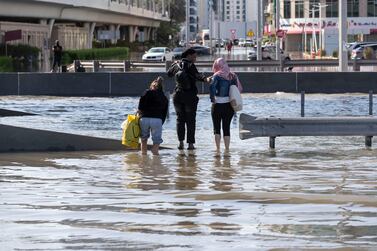 Heavy rain in Dubai and flooding along and near Sheikh Zayed road that is mostly impassable. 
Antonie Robertson/The National