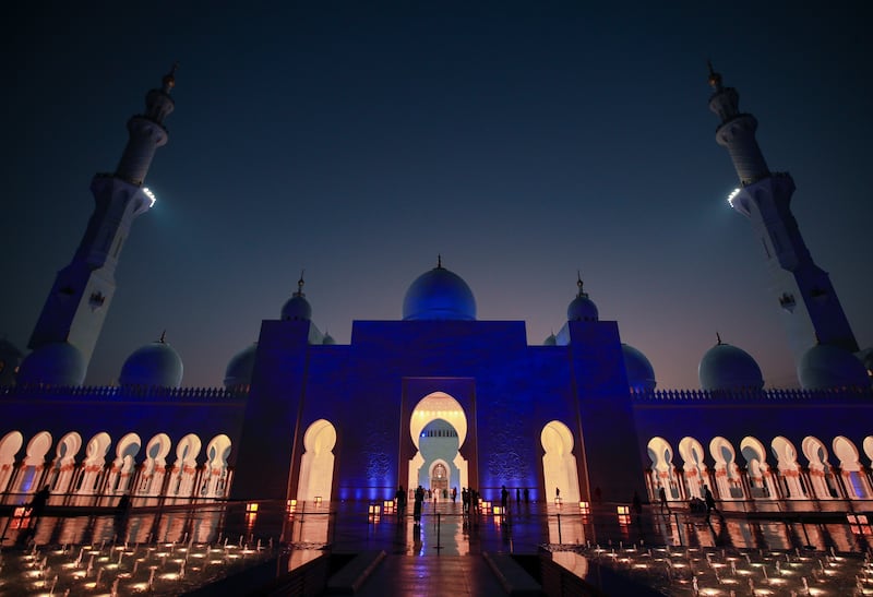 Sheikh Zayed Grand Mosque during the first evening of Ramadan 2024. Victor Besa / The National