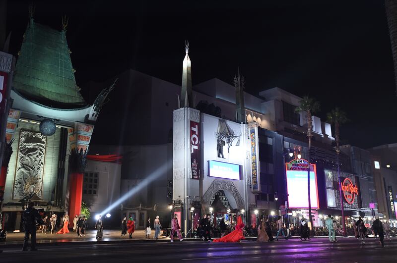 The show was such a spectacle that the event shut down a few blocks of the busy Hollywood Boulevard. AP