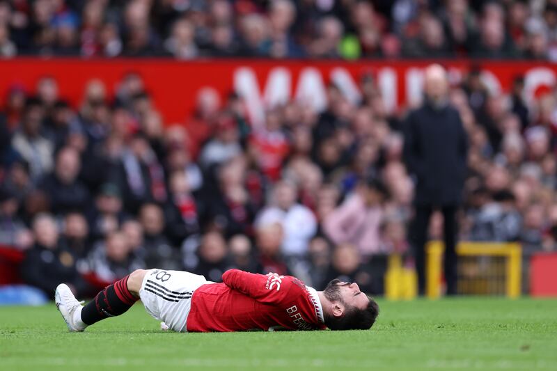 
Bruno Fernandes 8 - Floored by Willian after eight, put a ball in too close to Leno on 17. Brilliant tackle to set off a first half attack. Side-footed a Rashford set up wide on 53, then put the penalty in after Fulham had been reduced to nine and no manager. Scored the third, teeing it up to strike the ball solidly and confirm a trip to Wembley.

Getty Images
