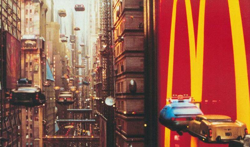 In the film The Fifth Eelement, New York City yellow cabs, police cars and commuters all share the 23rd-Century skyscape in relative harmony. Courtesy Columbia Pictures