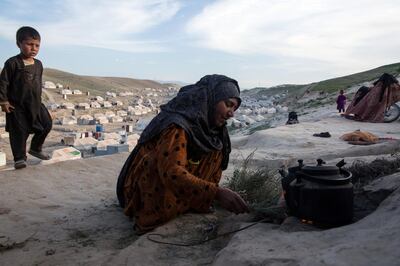 Gul Hassiba now lives in camp in Qala-e-Naw after fleeing violence in Ab Kamari. 