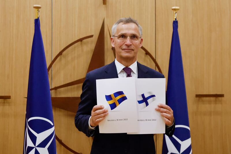 Nato Secretary General Jens Stoltenberg has told Finland and Sweden: ‘Allies will now consider the next steps on your path to Nato.’ EPA