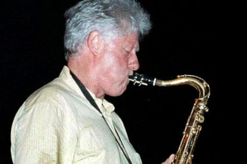 Bill Clinton played first saxophone in the Arkansas state band.