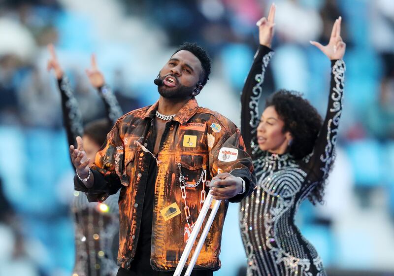 Jason Derulo performs at the opening ceremony. Chris Whiteoak / The National