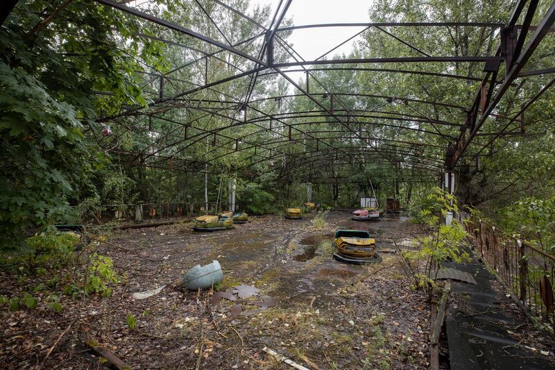 A playground is seen in Prypyat. Ukrainian Presidential Press Office via AP