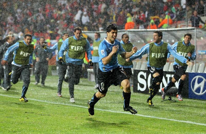 Luis Suarez and Uruguay reached the semi-finals at the 2010 World cup. Doug Pensinger / Getty Images / June 26, 2010