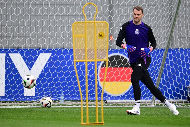 Germany goalkeeper Manuel Neuer in training. AFP