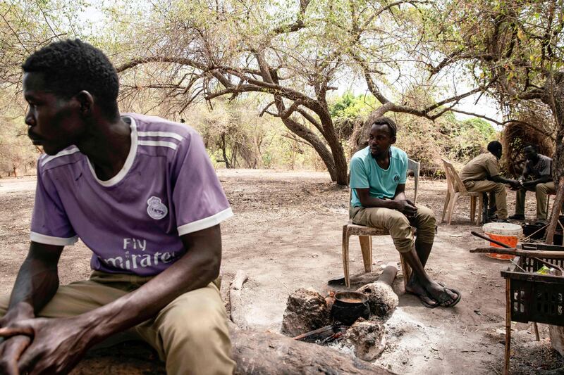 Rangers gather at Dinder National Park in Sudan. AFP