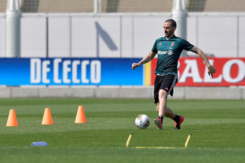 TURIN, ITALY - MAY 05: Juventus player Leonardo Bonucci during a training session at JTC on May 05, 2020 in Turin, Italy. (Photo by Daniele Badolato - Juventus FC/Juventus FC via Getty Images)