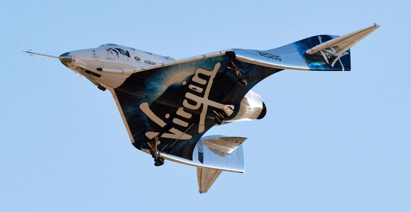 Virgin Galactic’s space tourism rocket plane SpaceShipTwo returns after a test flight  from Mojave Air and Space Port in Mojave, California, U.S. December 13, 2018. REUTERS/Gene Blevins