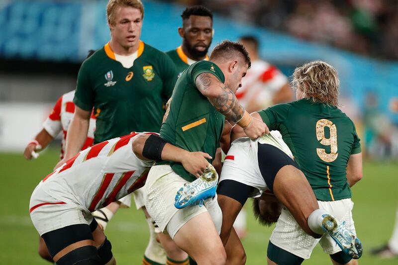2. Malcolm Marx (South Africa). He only came on in the 37th minute when Mbongeni Mbonambi limped off. How can a player of Marx’s class be on the bench? His effort characterised the Boks’ set-piece dominance. AFP