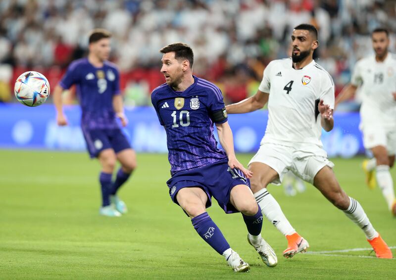 Messi and Shaheen Al Maazmi of the UAE