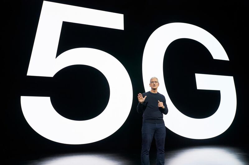 Apple CEO Tim Cook speaks about 5G. AFP