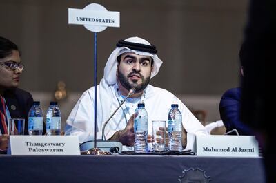 Abu Dhabi, U.A.E., November 15, 2018.  
DIPLOCON AUH 2018 day 2.  PEACEGAME.--Muhamed Al Jasmi 
Victor Besa / The National
Section:  NA
Reporter:  John Dennehy