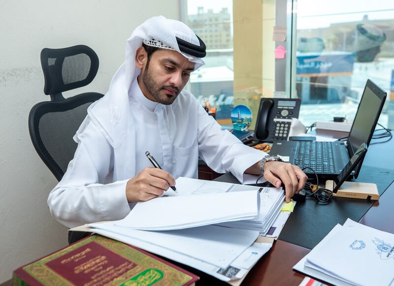 Rashed Abdulla Al Sumaity, associate at Galadari Advocates and Legal Consultants. The legal and banking professions have the highest Emiratisation in the private sector. Victor Besa / The National