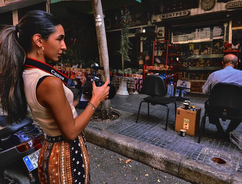 Director and writer Alessandra El Chanti shoots for When Beirut Was Beirut. All photos: Alessandra El Chanti 