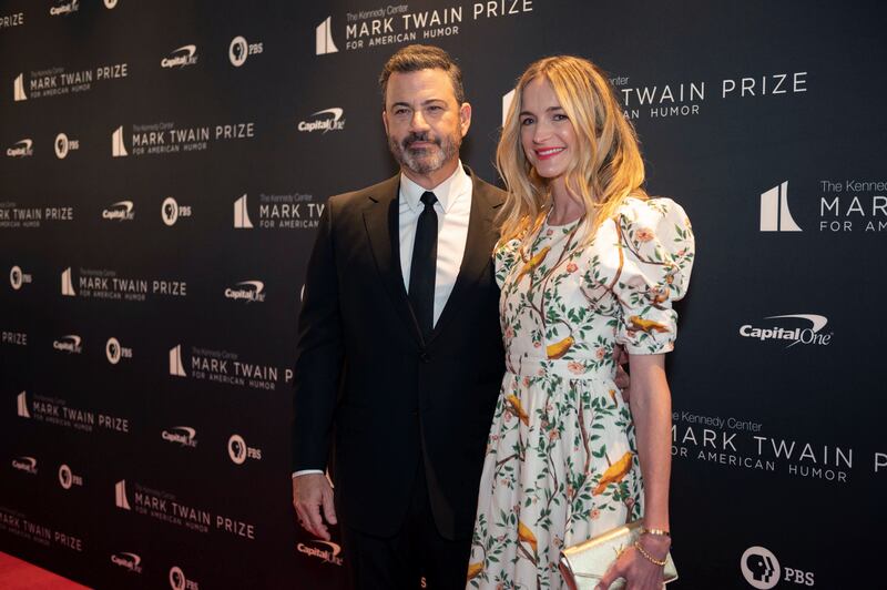 Comedian Jimmy Kimmel and his wife, Molly McNearney were reported as guests at the part. AP