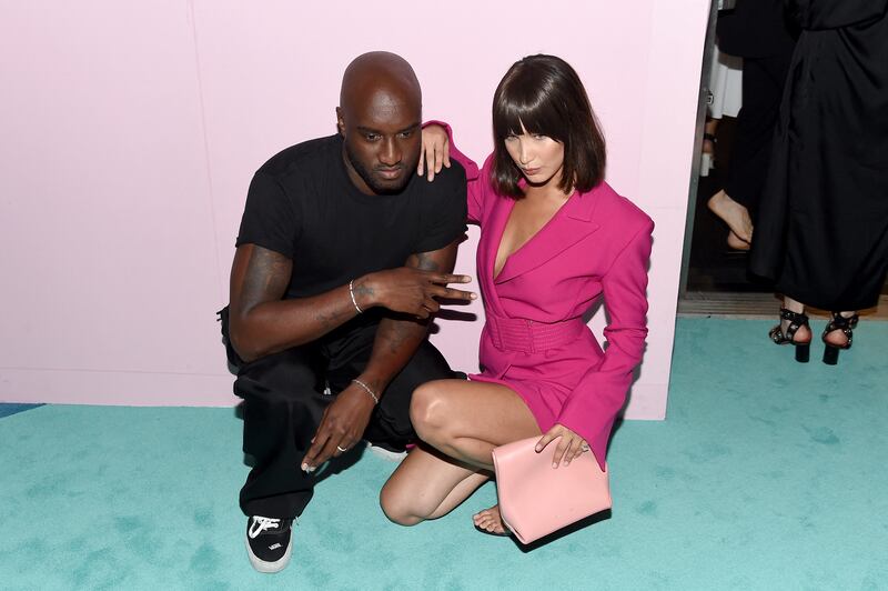 Abloh and Bella Hadid attend the 2017 CFDA Fashion Awards at Hammerstein Ballroom, New York, in June 2017. AFP