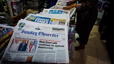 Since a takeover on October 27, Sri Lanka's Sunday Observer has taken an editorial line in favour of the new Prime Minister Mahinda Rajapaksa. Jack Moore for The National