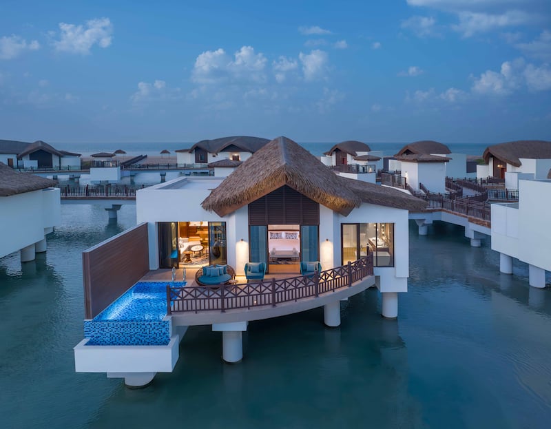 The overwater villas are in a tranquil location 