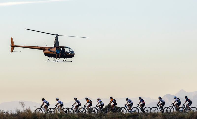 Elite women cyclists compete during stage two of the 97km Absa Cape Epic race in Saronsberg, South Africa. EPA 